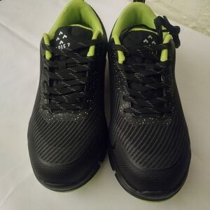 Black and Neon Green Athletic Shoes